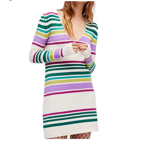 Free People Dresses & Skirts - Free People Multi Color Gidget Sweater Mini Dress